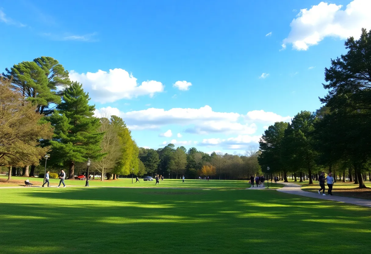 Clear skies and mild weather in Irmo, SC