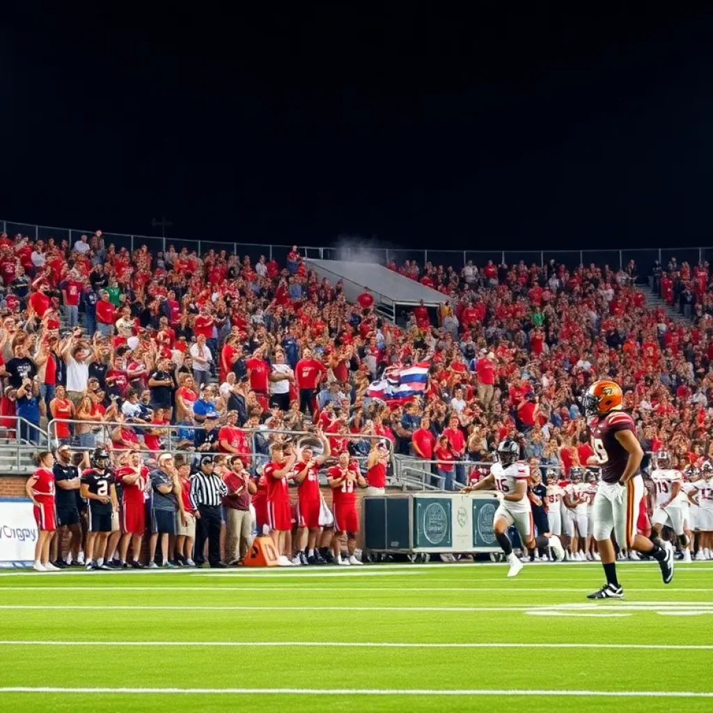 Irmo High School football players in action during a game