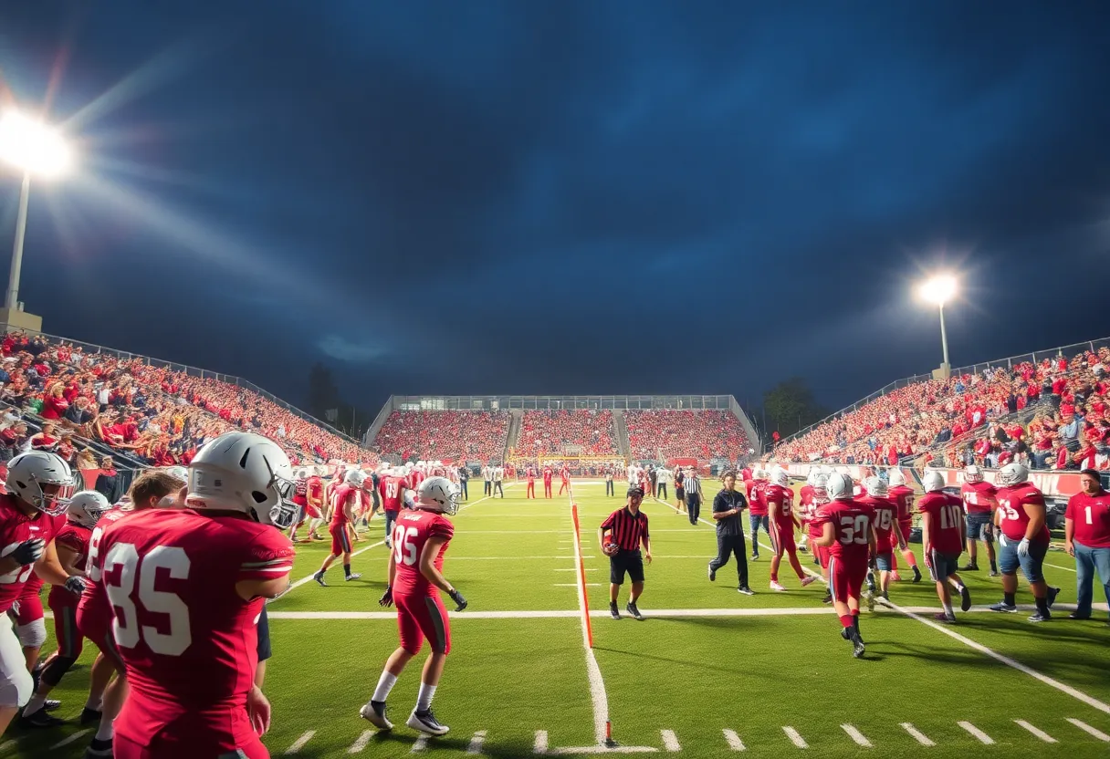 Irmo High School football team celebrating a victory