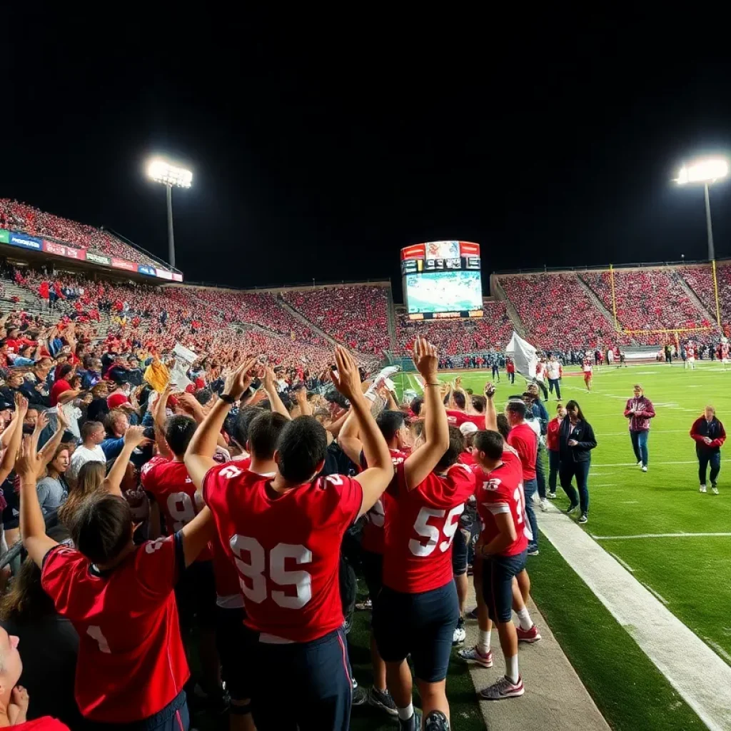 Irmo High School football team celebrating a victory