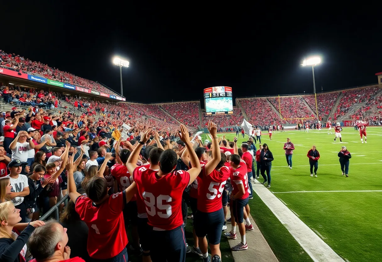 Irmo High School football team celebrating a victory