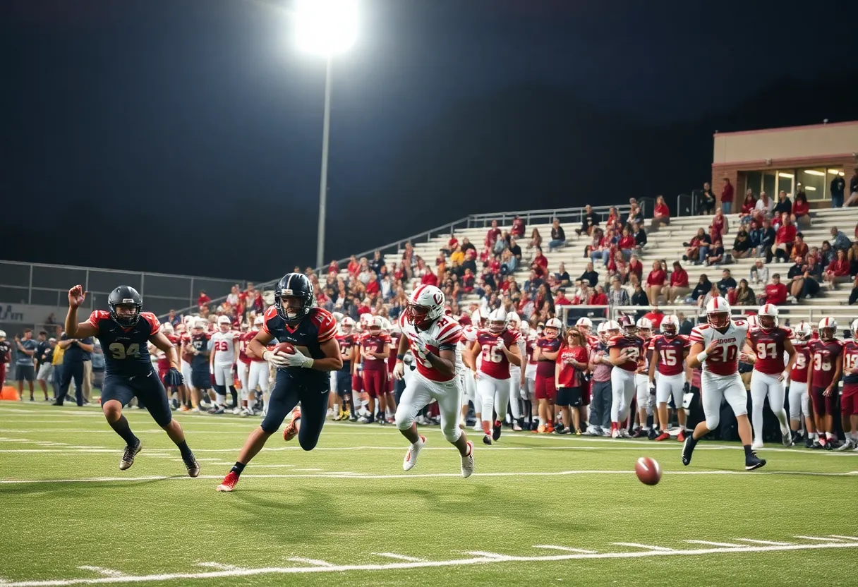 Players from Irmo High School competing in football game.