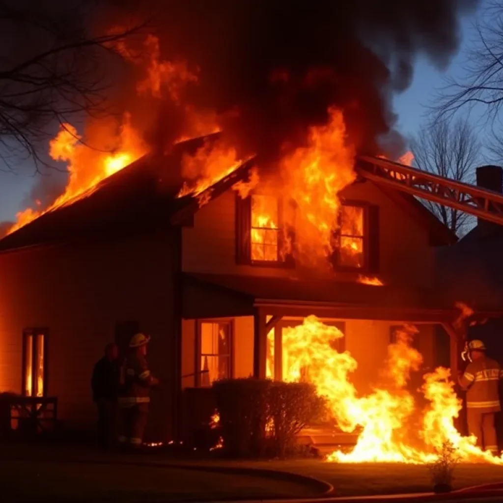 House engulfed in flames in Irmo, S.C.