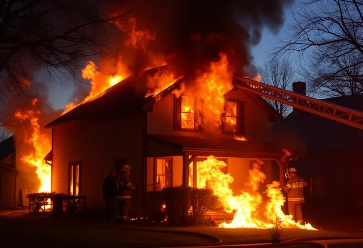 House engulfed in flames in Irmo, S.C.