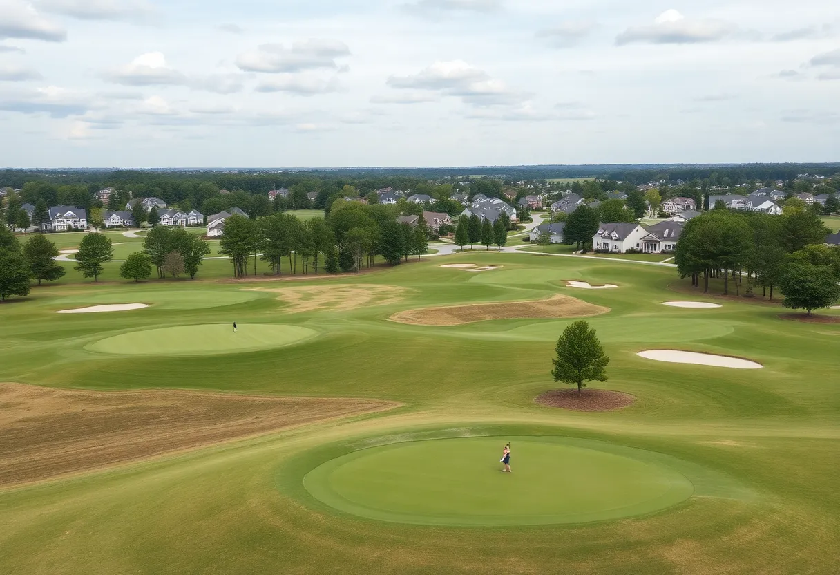 Scenic view of golf courses and homes in Irmo SC