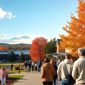 Sunny day in Irmo, SC with clear skies and people outdoors