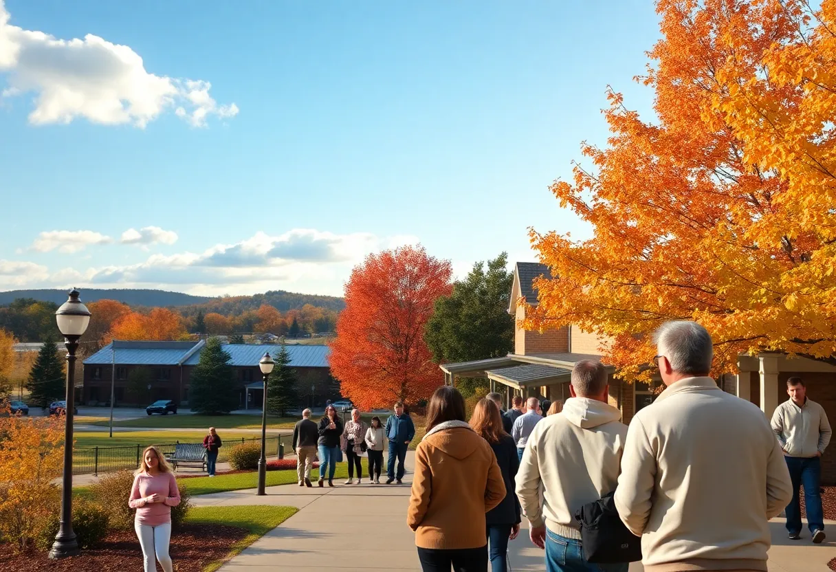 Sunny day in Irmo, SC with clear skies and people outdoors