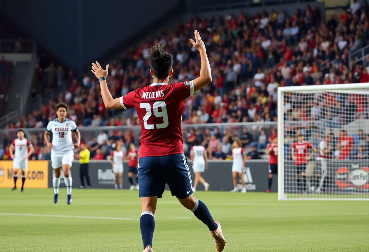 Players from Lexington Wildcats celebrating after scoring a goal