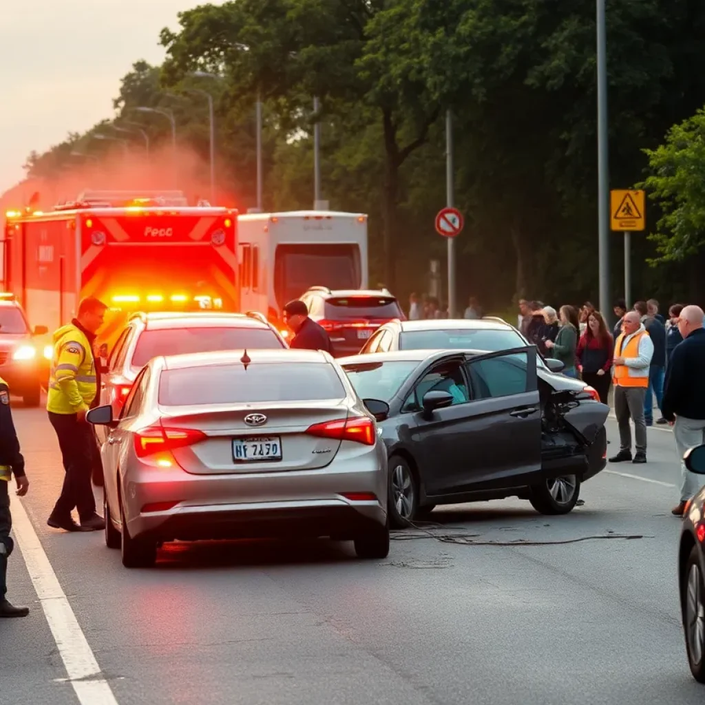 Scene of a tragic motor vehicle collision with emergency responders