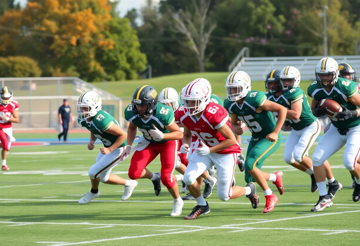 Oceanside Collegiate high school football game in action