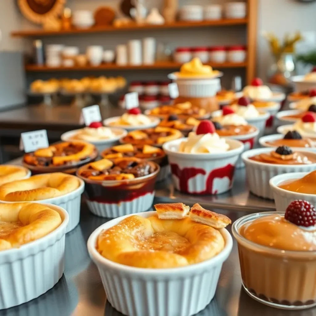 Colorful selection of desserts at The Peach Cobbler Factory in Irmo, SC