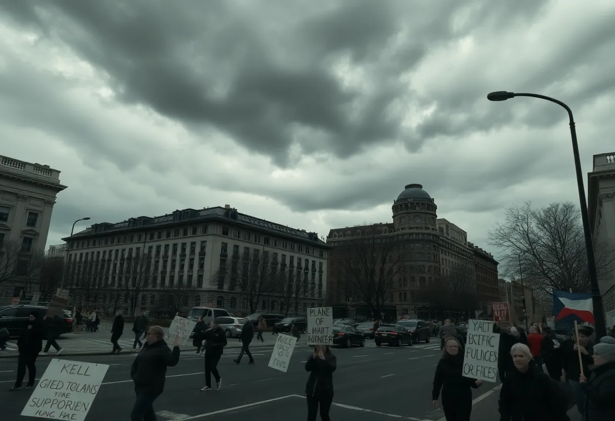 A symbolic representation of political unrest in America.