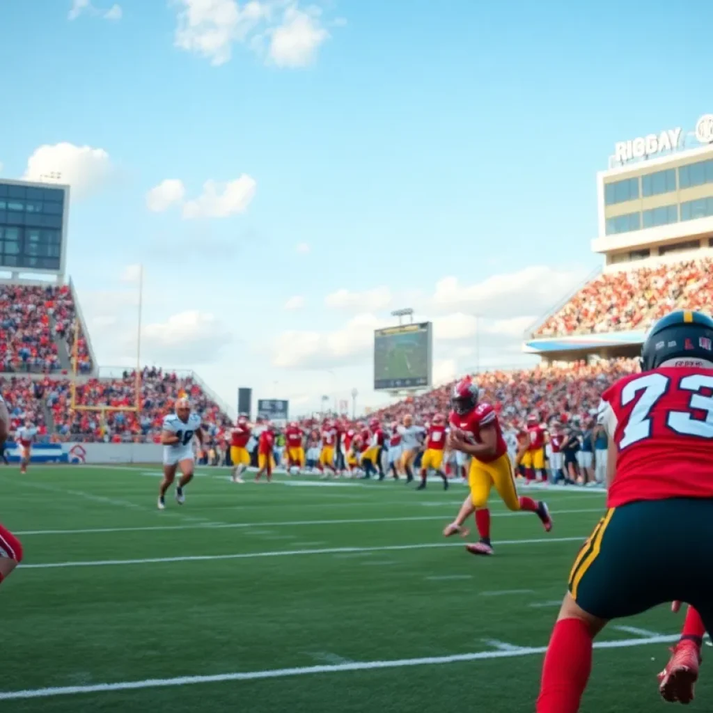 Football game featuring South Carolina Gamecocks in action