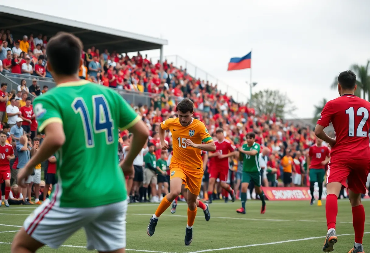 Swansea High Tigers football team playing a game