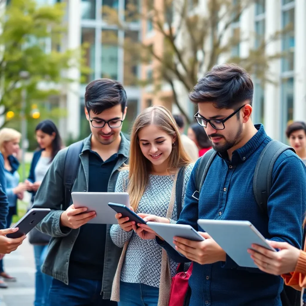 Students at the University of South Carolina using Microsoft 365 Copilot on laptops