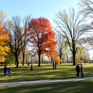 Outdoor scene in Irmo SC with clear skies and people enjoying the weather