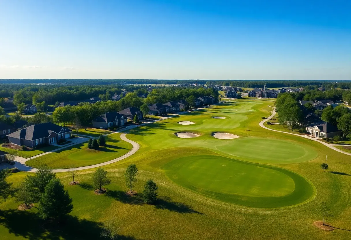 View of homes and golf course in Irmo SC community