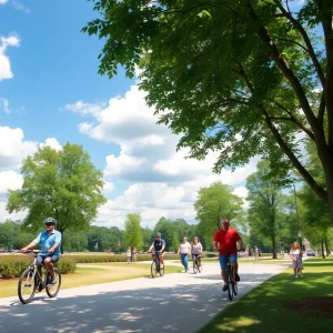People enjoying a sunny day in Irmo, SC park