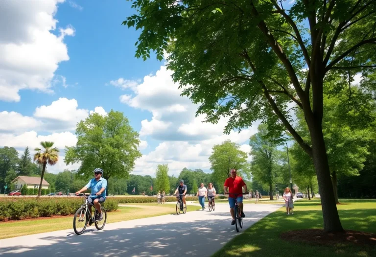 People enjoying a sunny day in Irmo, SC park