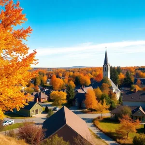 A beautiful sunny day in Irmo, SC with clear skies and autumn foliage.
