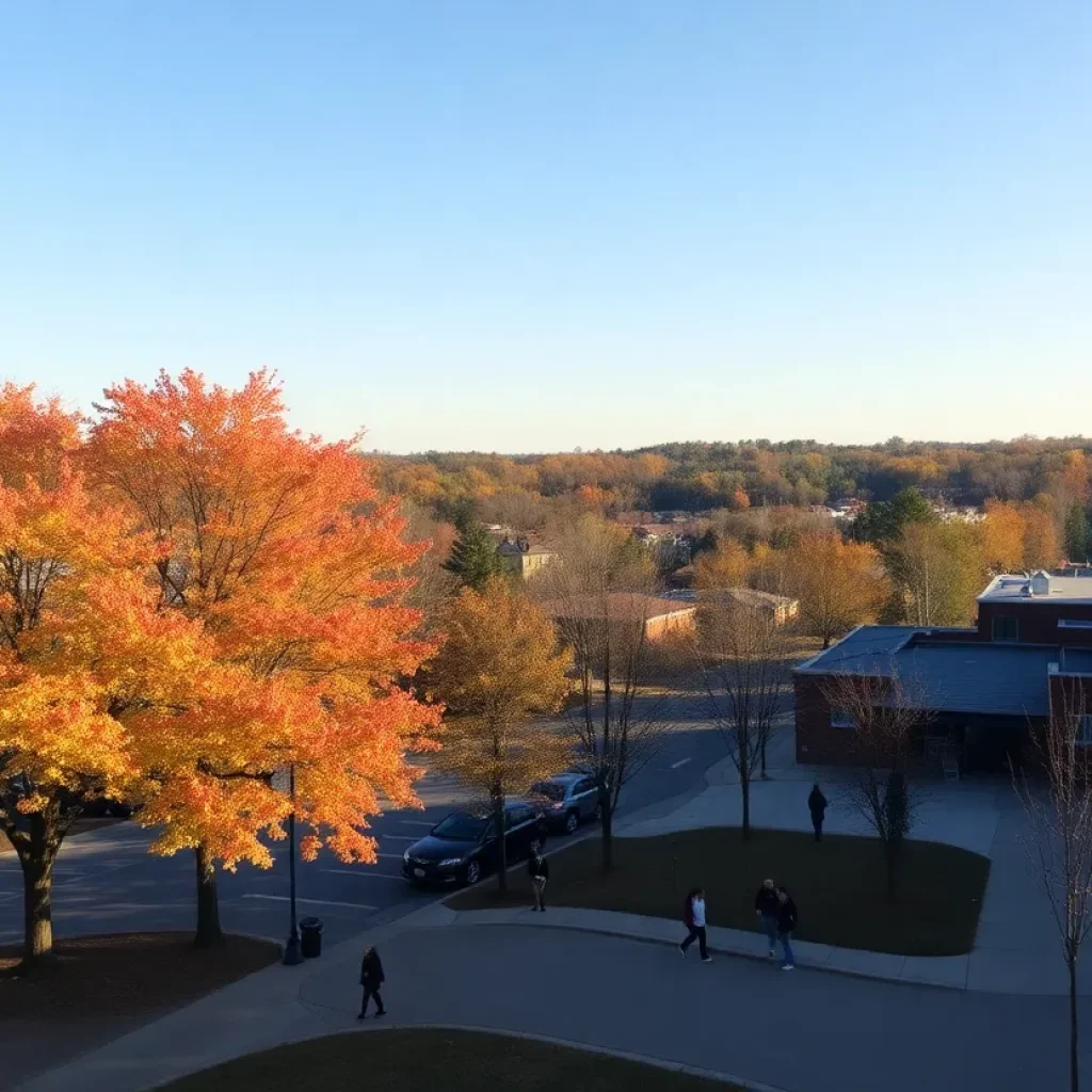 Clear skies and autumn atmosphere in Irmo SC during November