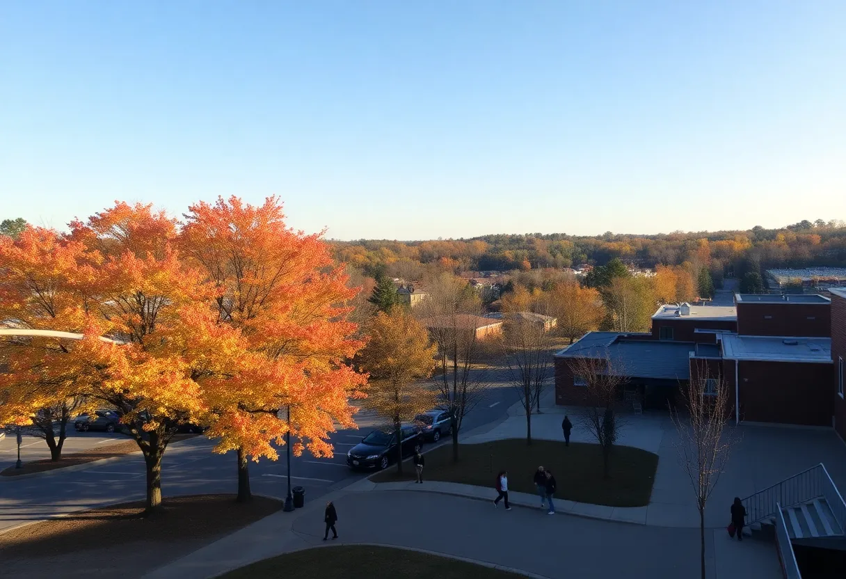 Clear skies and autumn atmosphere in Irmo SC during November