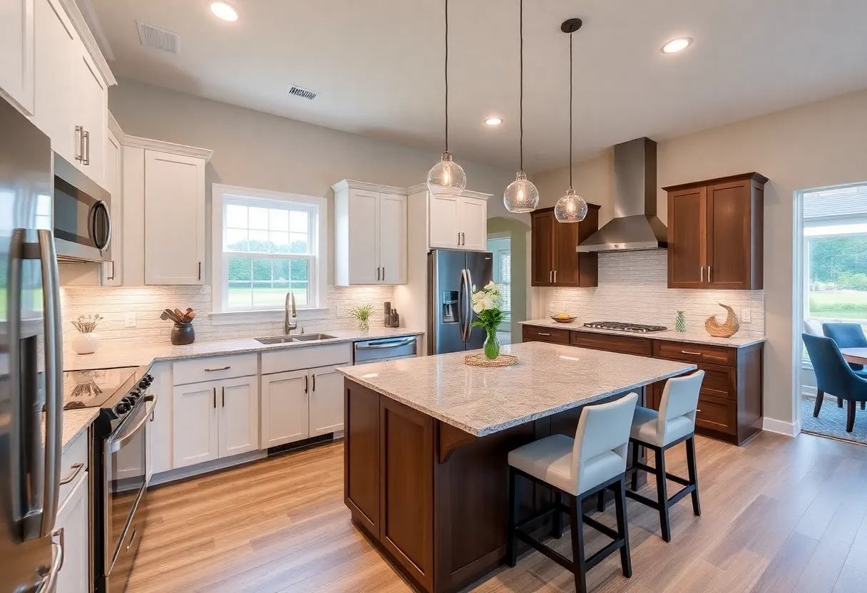 Updated kitchen with modern appliances in Irmo SC golf home