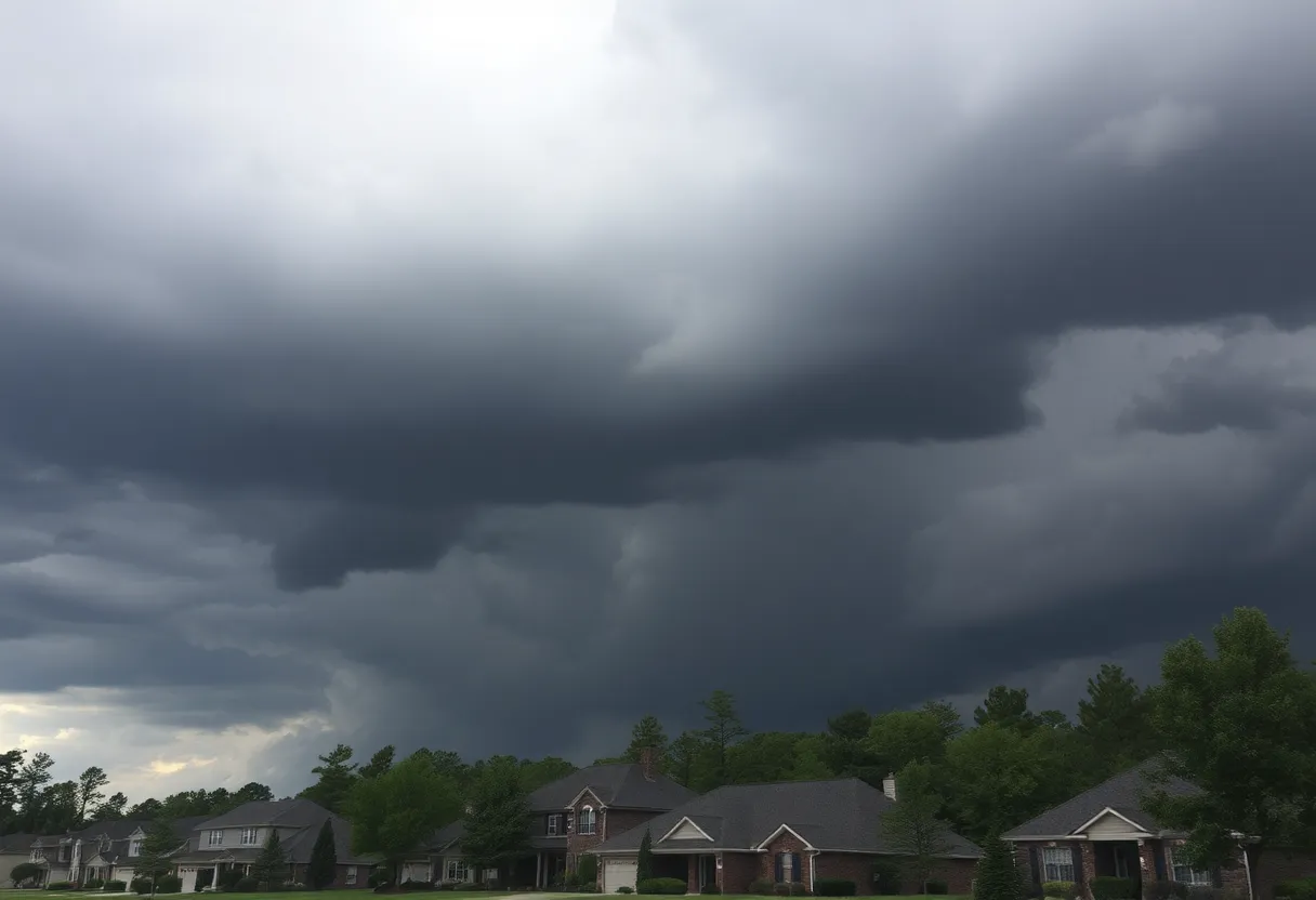 Dark storm clouds gathering over Irmo SC