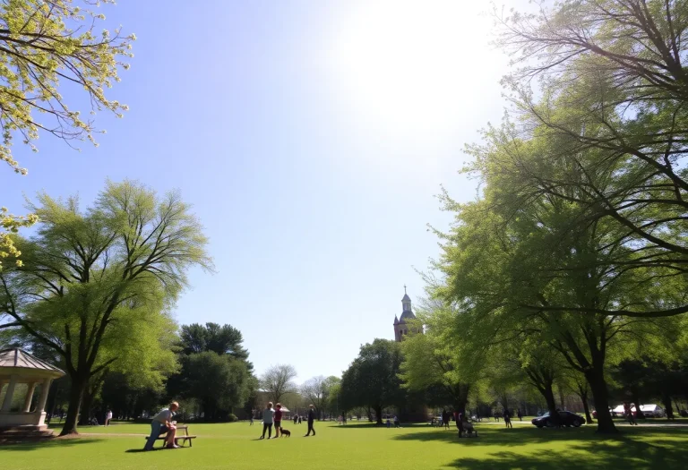 Clear skies and a sunny day in Irmo, SC, with people enjoying the outdoors.