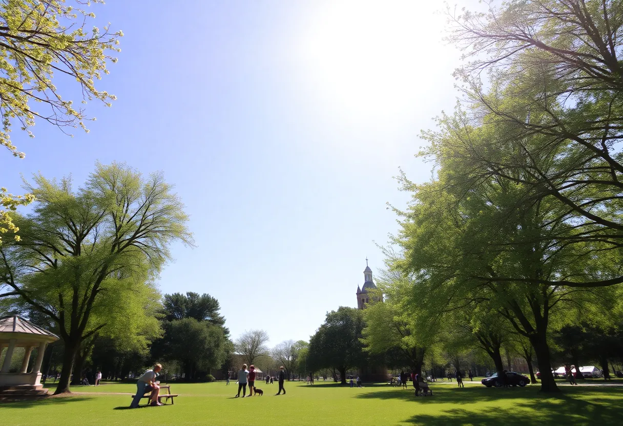 Clear skies and a sunny day in Irmo, SC, with people enjoying the outdoors.