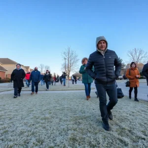 A chilly morning scene in Irmo SC with clear skies and frost.