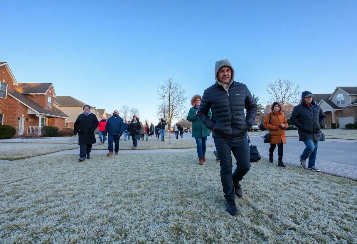 A chilly morning scene in Irmo SC with clear skies and frost.