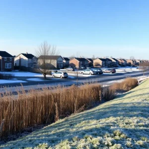 A brisk winter day in Irmo SC with clear skies and visible frost
