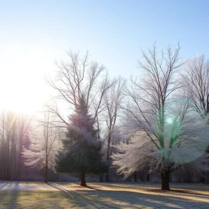 Crisp December morning in Irmo, SC with clear blue skies