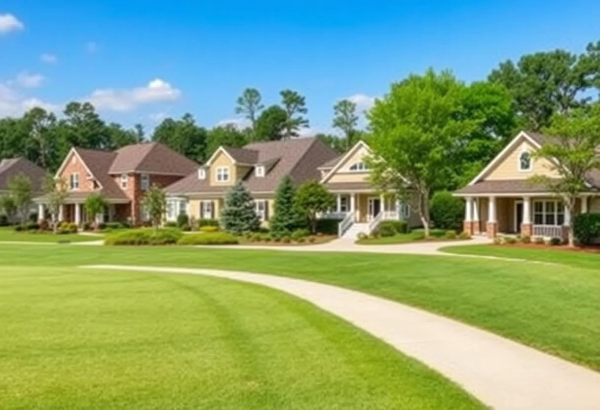 Golf community in Irmo SC showcasing well-maintained homes and green spaces