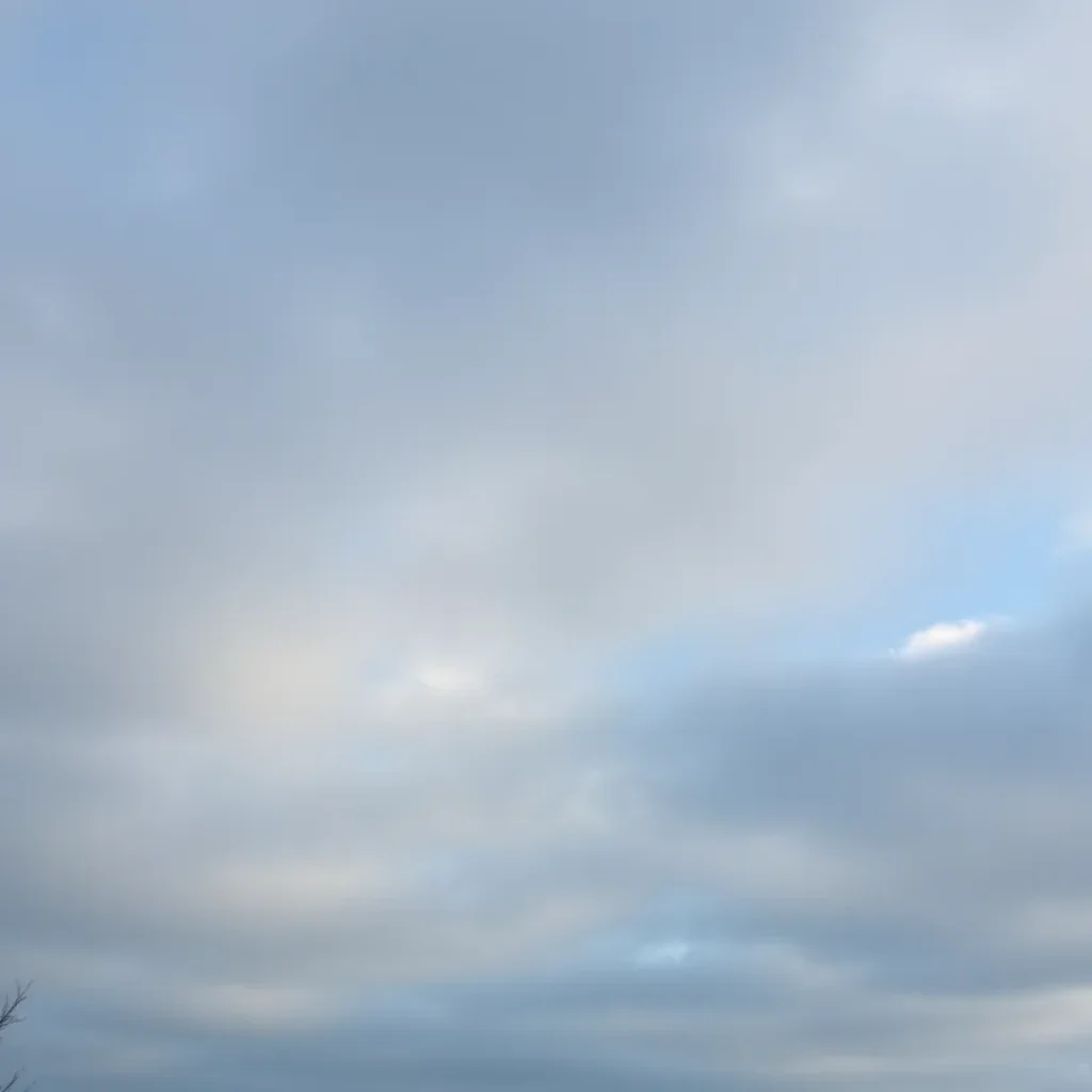 Cloudy sky over Irmo with temperature at 46°F