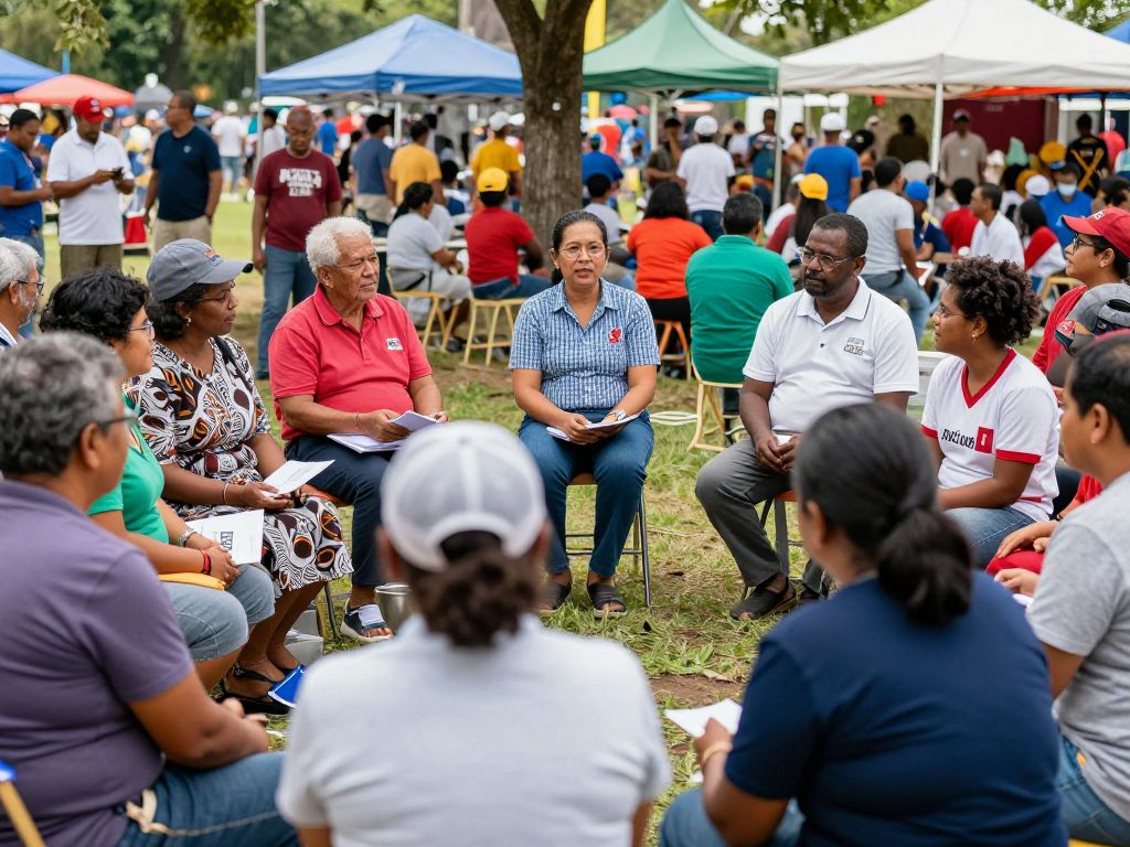 Residents of Irmo participating in a community meeting.