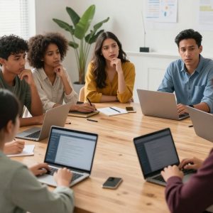 Community members discussing safety measures for children in Irmo.