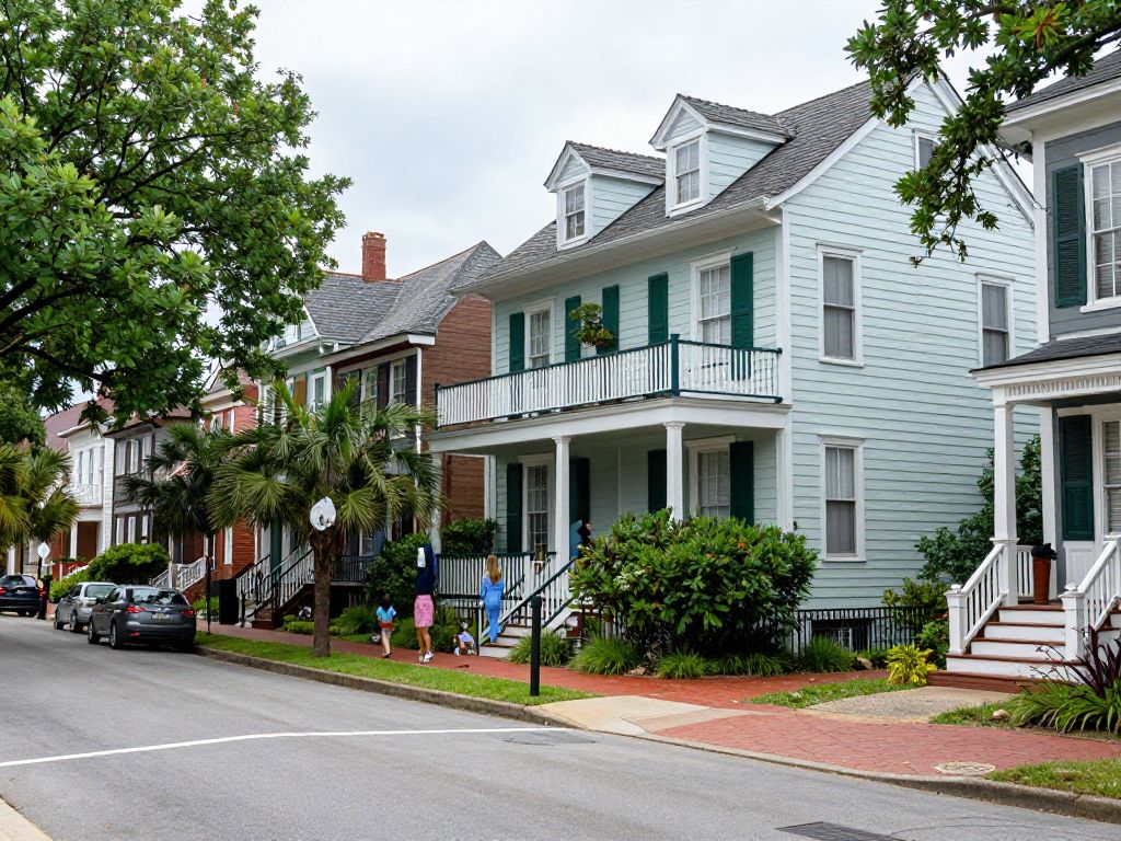 Historic homes in a Columbia neighborhood showcasing architectural beauty