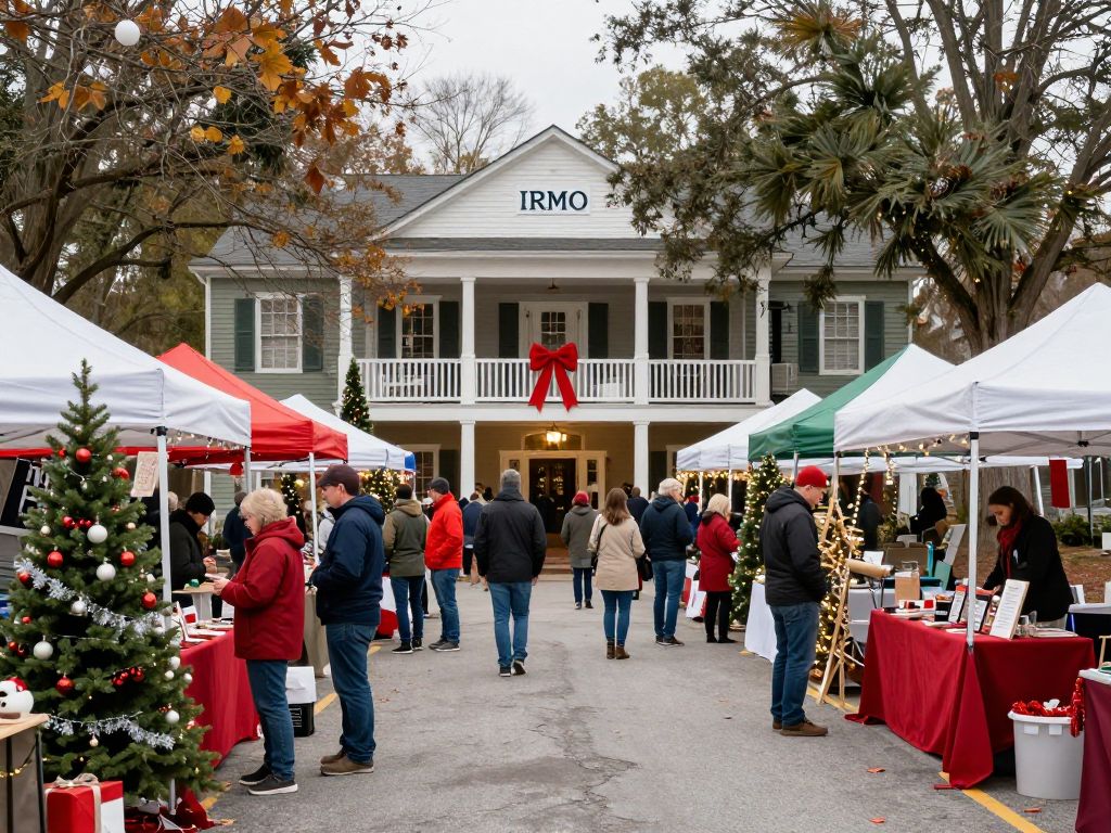 Festive holiday market in Irmo, SC with local businesses
