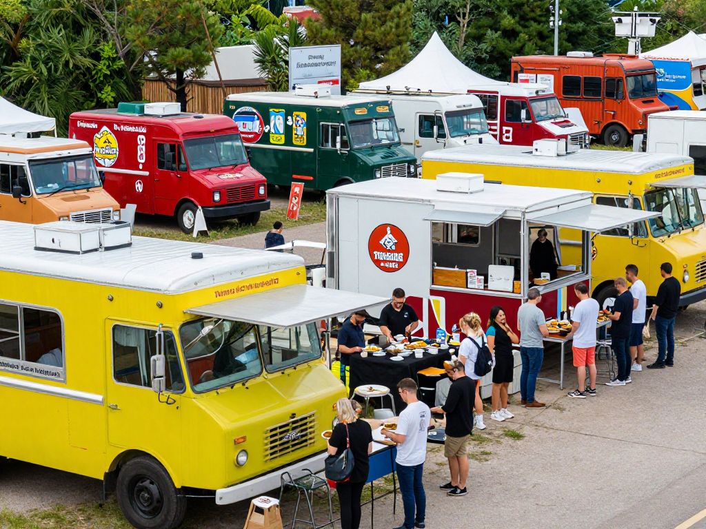 Visitors enjoying the food truck festival in Irmo