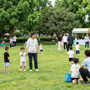 Families engaging and enjoying recreational activities at Irmo park.