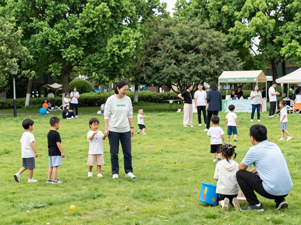 Families engaging and enjoying recreational activities at Irmo park.