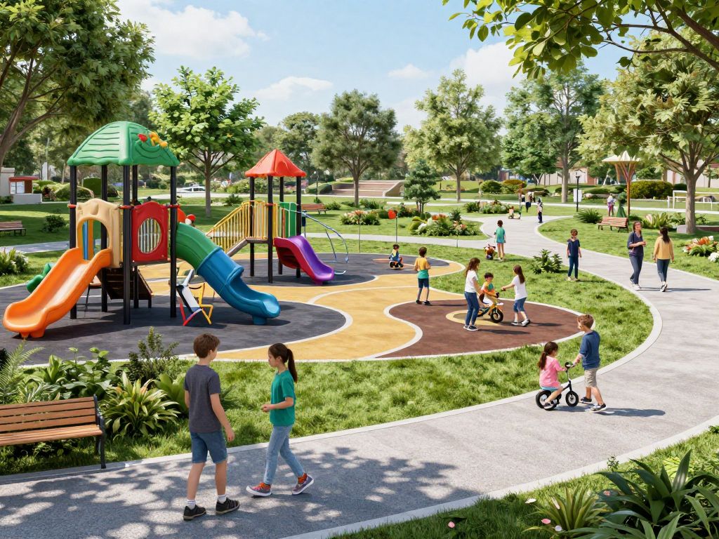 Engaged community members enjoying park facilities in Irmo, South Carolina