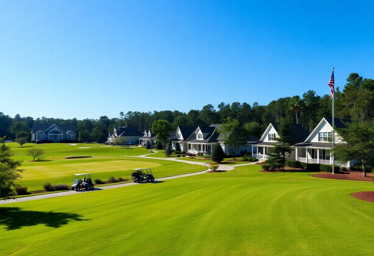 Scenic view of a golf course neighborhood in Irmo SC