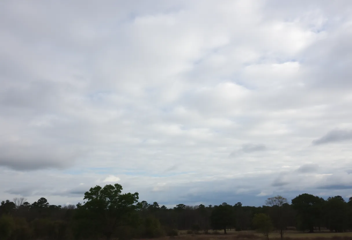 A scenic view of Irmo SC with a cloudy sky in January.