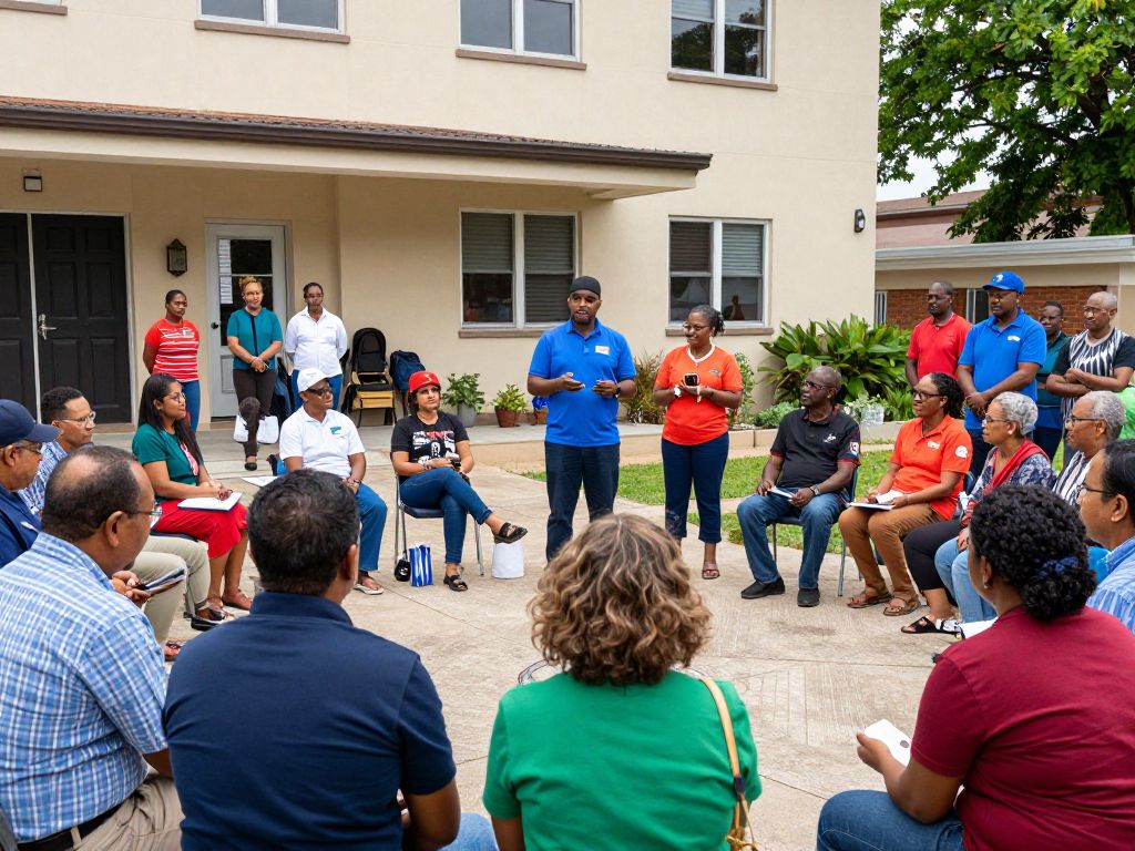 Residents engaging in a town hall meeting focused on safety in Irmo