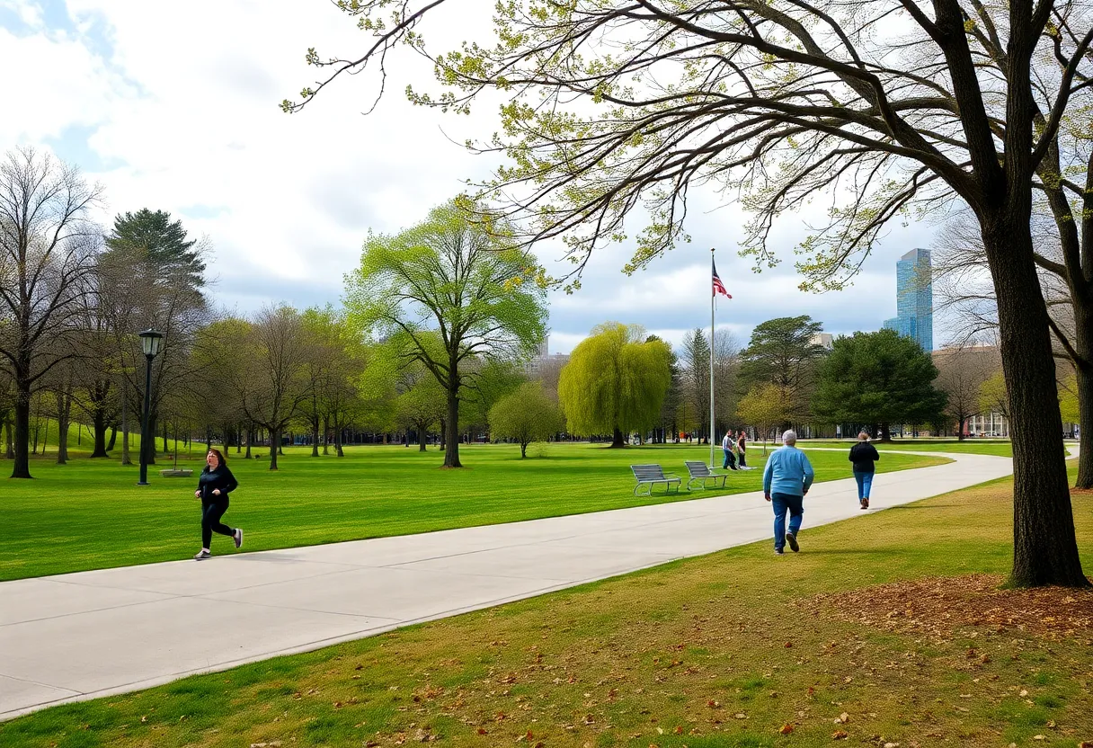 People enjoying mild weather in a park in Irmo