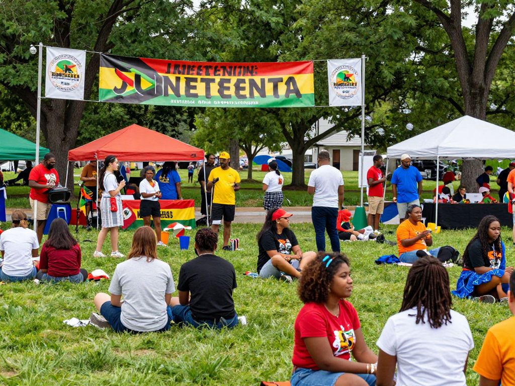 Community gathering at Juneteenth festival in Irmo