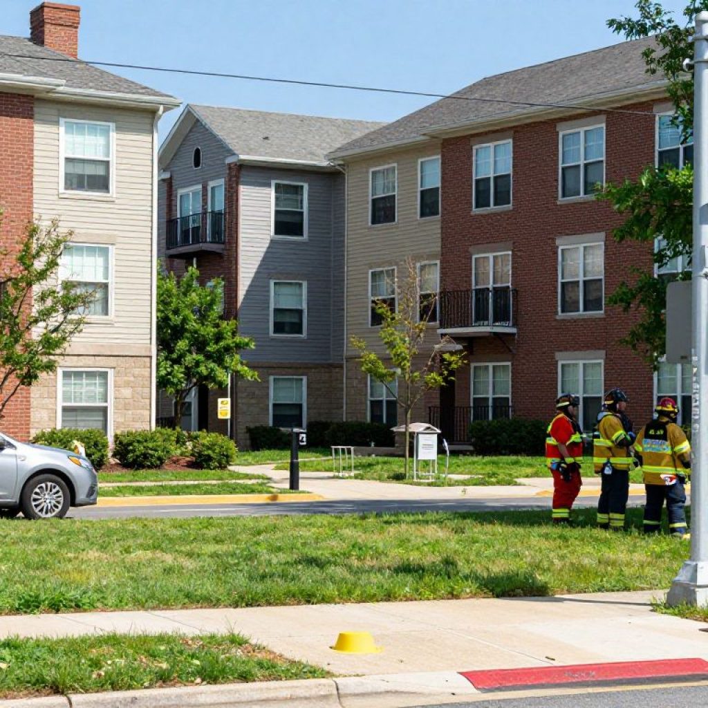 Emergency responders at Columbia apartment complex